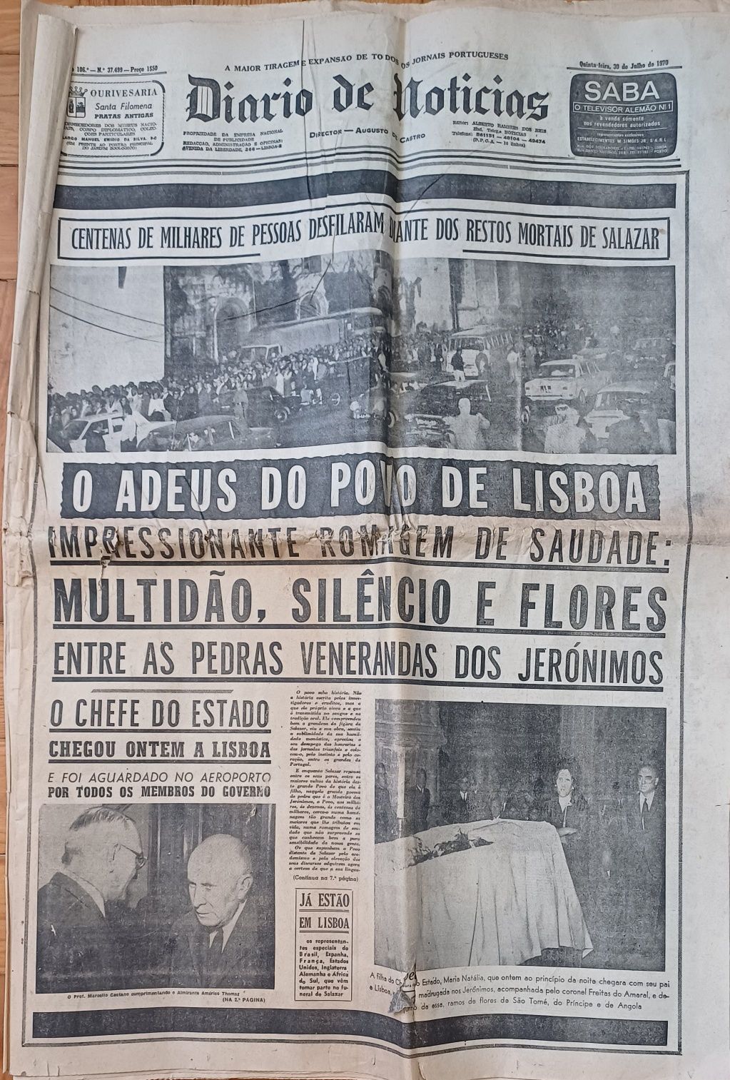 Salazar 2 Jornais Históricos Raros