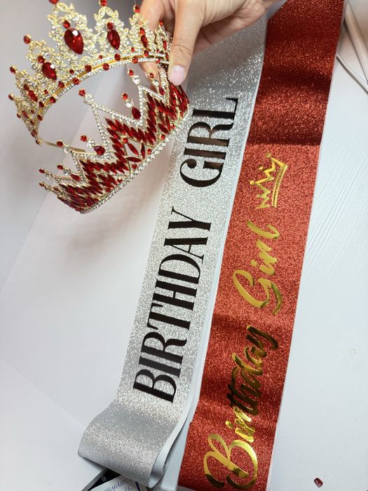 «Birthday girl» стрічка та діадема до Дня народження