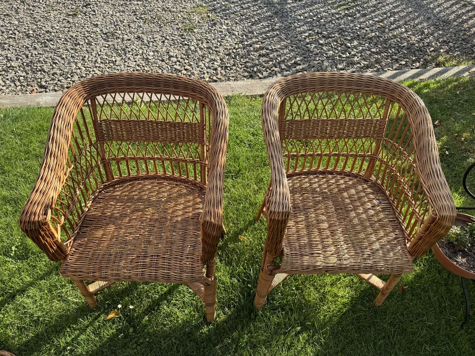 Zestaw ogrodowy wiklinowy 2 fotele i stolik