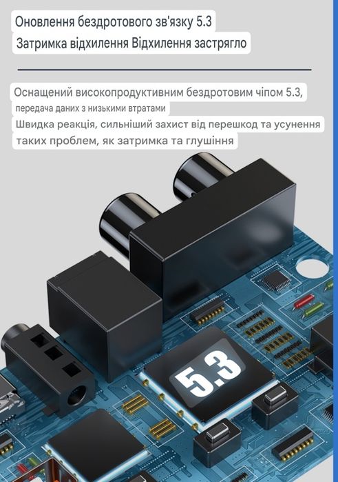 Bluetooth 5.3 аудіоприймач USB, RCA, AUX, Оптика.бездротовий, ресивер