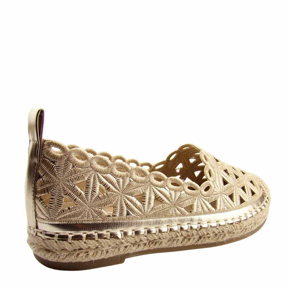 r.38 Potocki 16348 damskie espadryle ażurowe złote