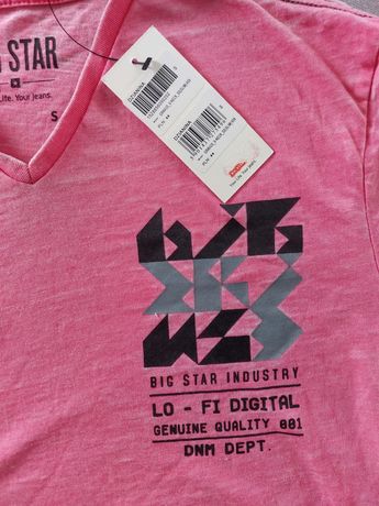 T-shirt męski, różowy, rozmiar S