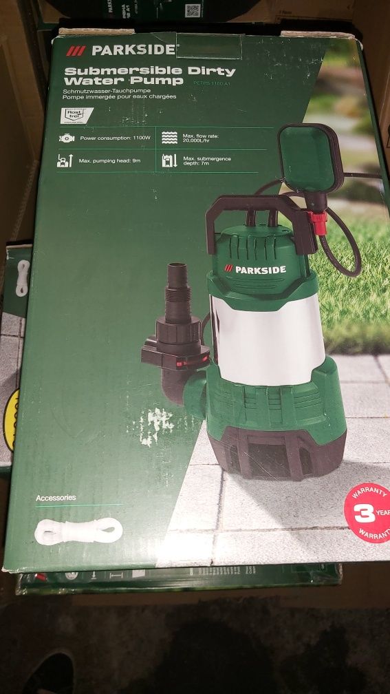 Parkside pompa do brudnej wody PETPS A1 20000l/h 1100W