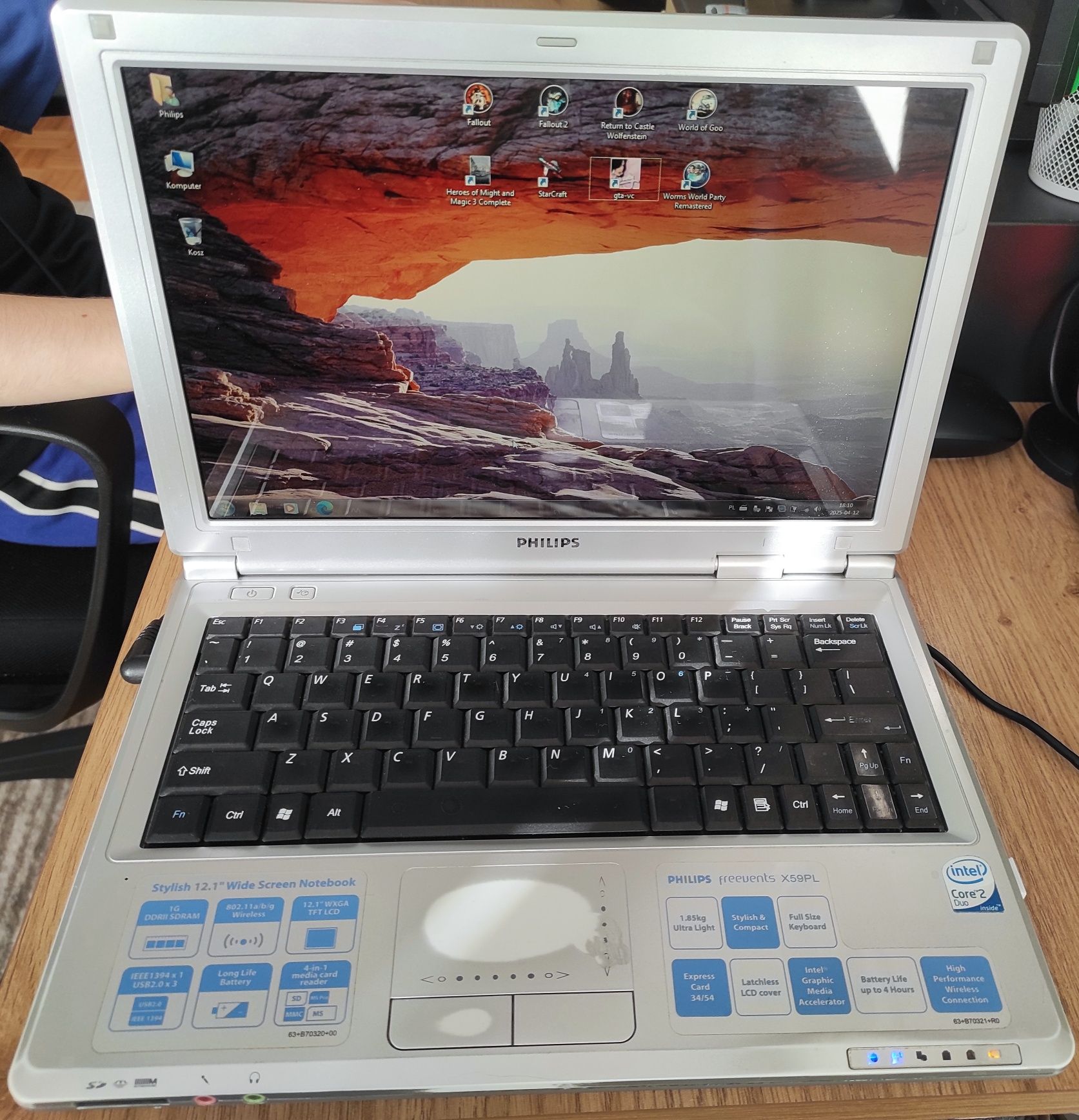 Unikat retro mini laptop PHILIPS do starych gier + GRATISY