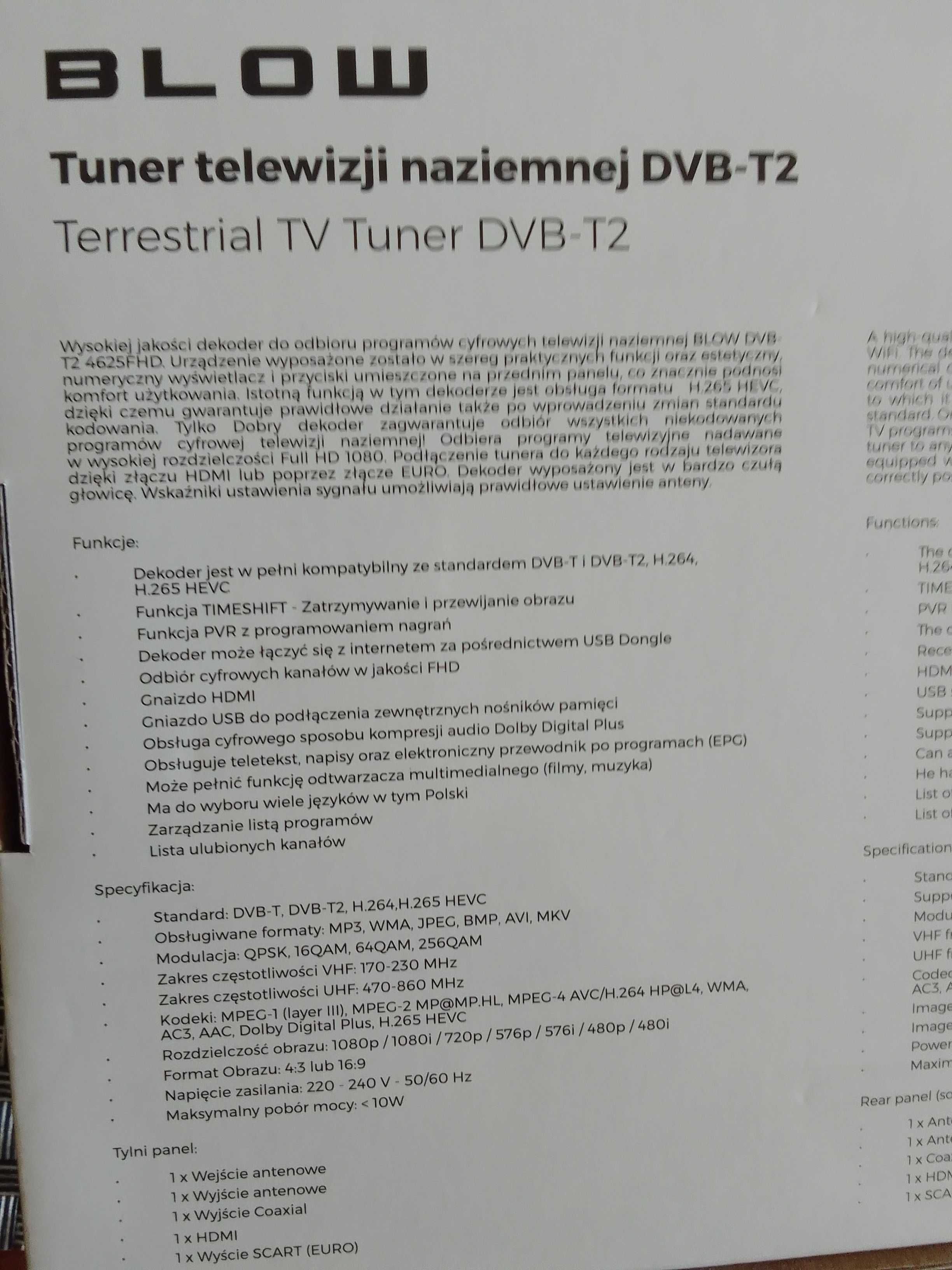 Tuner telewizji naziemnej DVB-T2