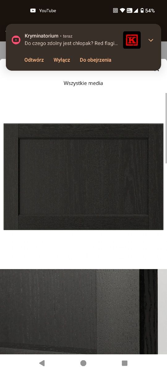 Nowy front Ikea Lerhyttan czarny 60x40