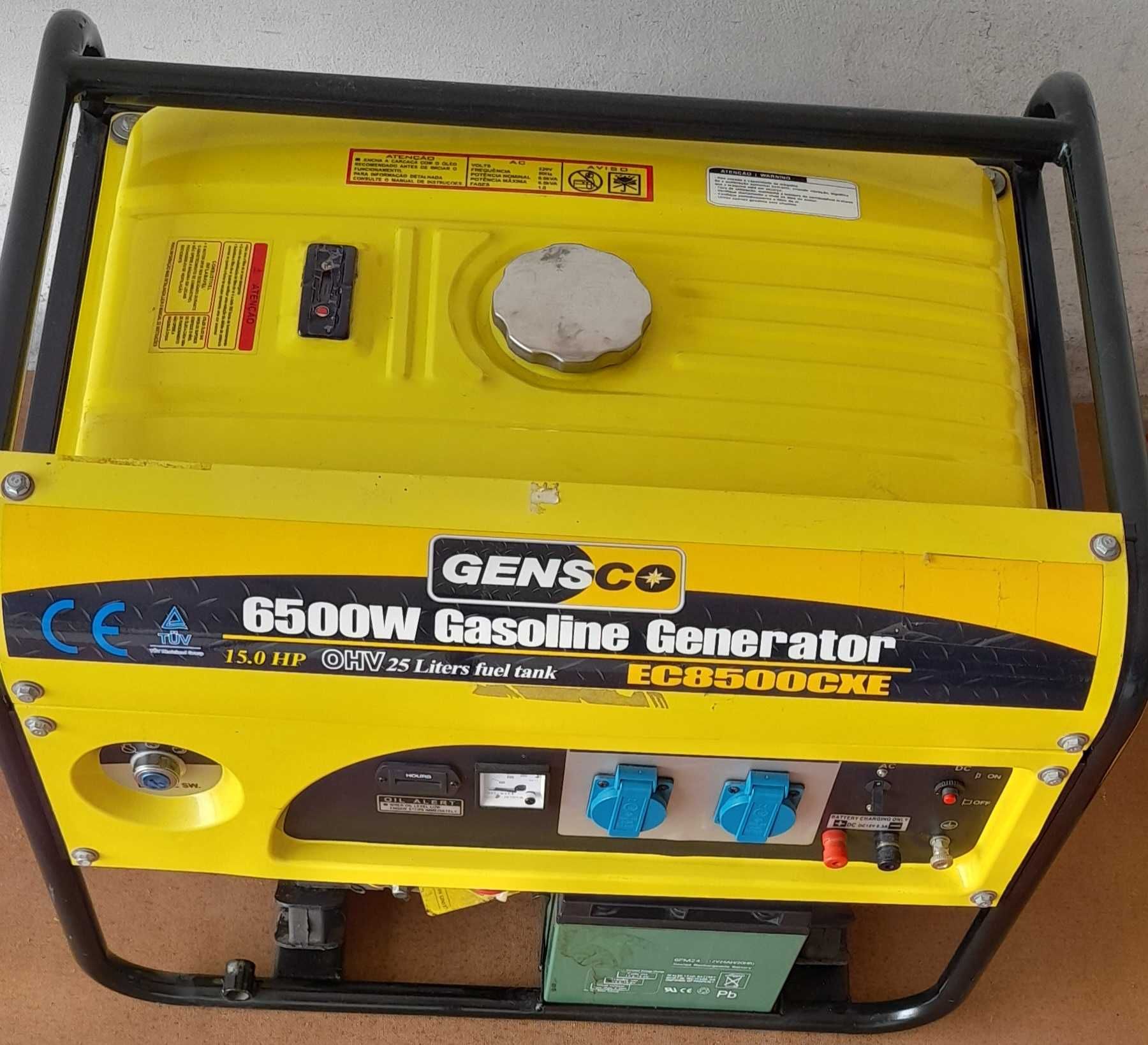 Gerador Gasolina GENSCO EC8500CXE, 6500W, 15 HP, Arranque Elétrico