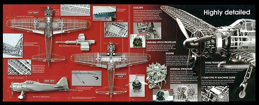 Model do złożenia DEAGOSTINI 1:16 Mitsubishi ZERO Japonia myśliwiec