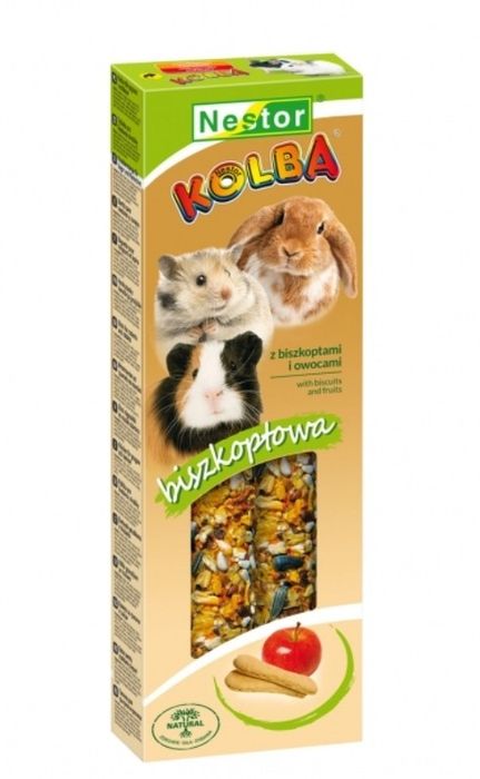 Kolba Classic dla gryzoni i królików z biszkoptami i owocami