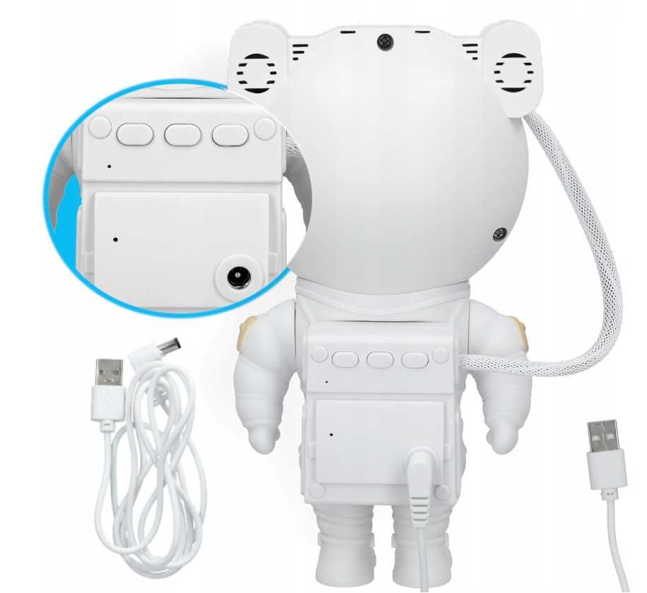 Projektor obrotowy gwiazd nieba LED lampka nocna astronauta RGB