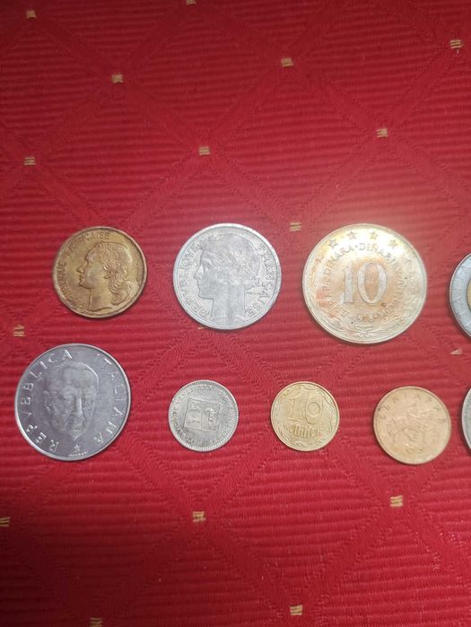 Stare Monety Frank Francuski Frank Lir Centym Kopiejka Korona Stotinka