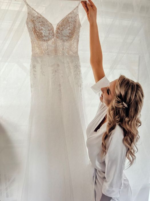 Suknia ślubna beż + złoto