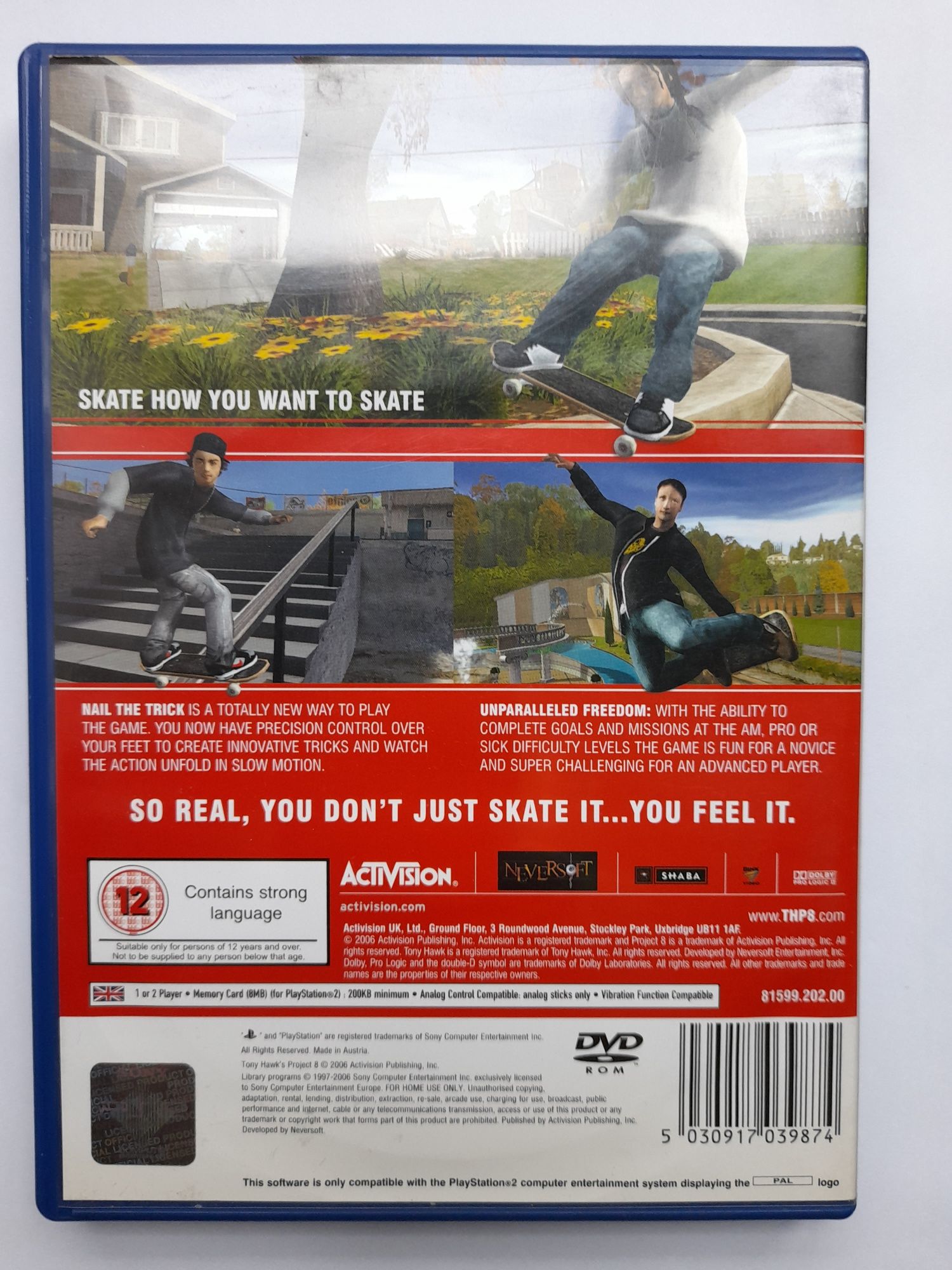 Tony Hawk's Project 8 PS2