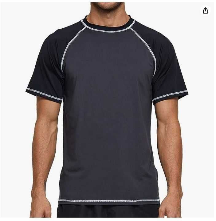 Męska koszulka z krótkim rękawem kolor szaro-czarny rozmiar L