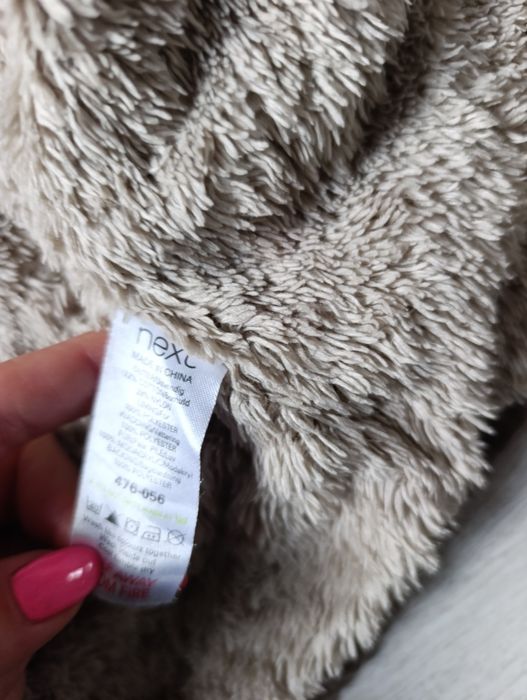 Kurtka ocieplana brązowa next 62 68 kaptur miś