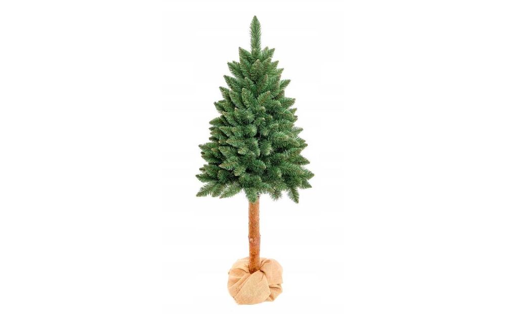 Choinka sztuczna na pniu zielona 120 cm naturalna
