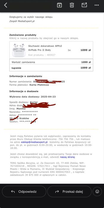 Nowe Apple AirPods Pro 2 (USB-C) z gwarancją i potwierdzeniem zakupu