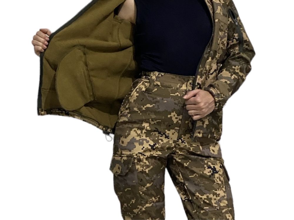 Куртка тактична військова піксель софтшелл