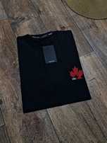 Koszulka męska tshirt bawełniany dsquared2 czarny liść xl 2xl metki