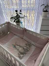 Набір бортиків в ліжечко/Постільний комплект Верес Summer Bunny pink