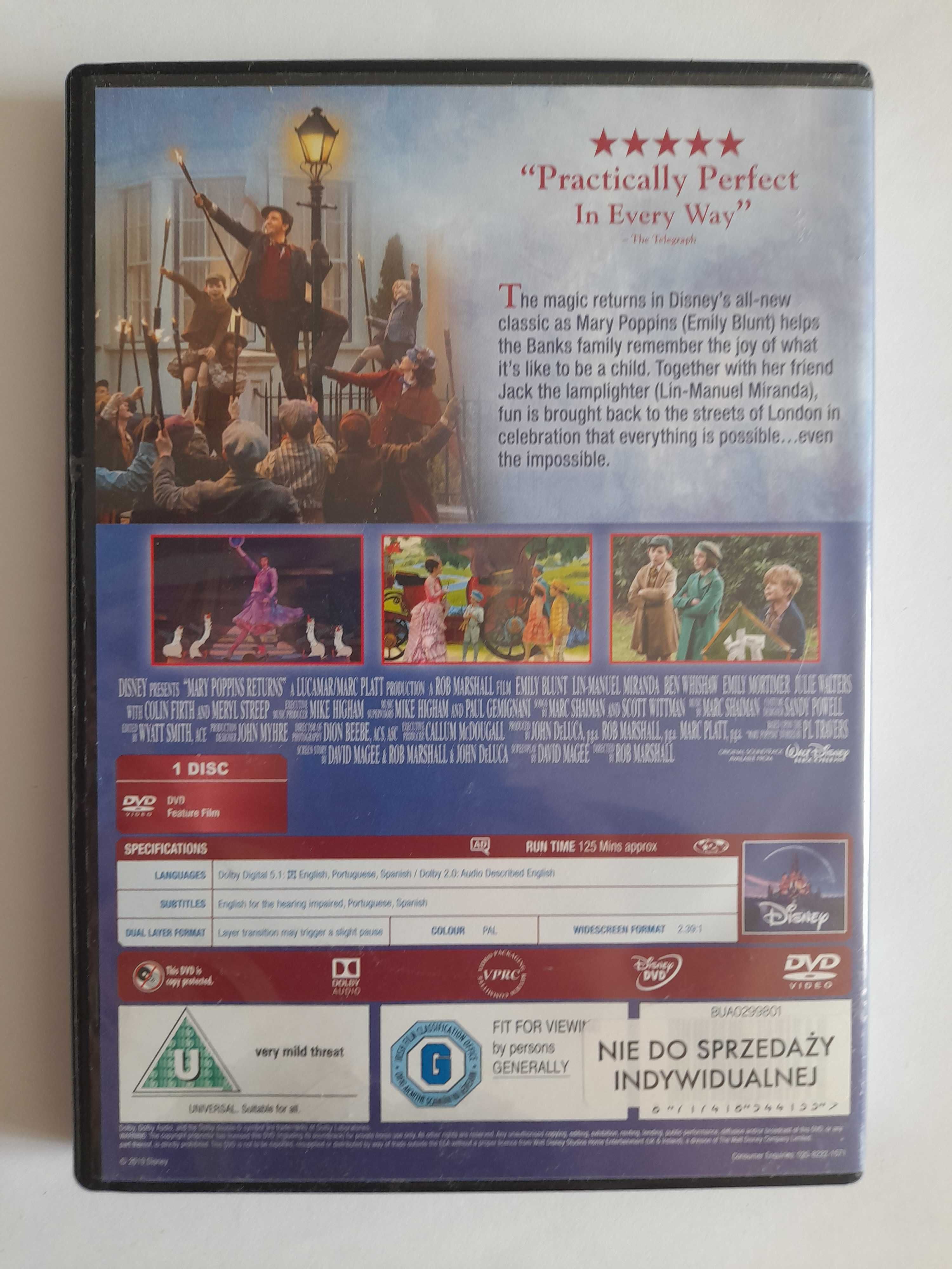 Mary Poppins Returns płyta DVD