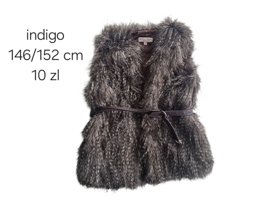 Kamizelka bezrękawnik futrzak indigo rozmiar 146/152 cm