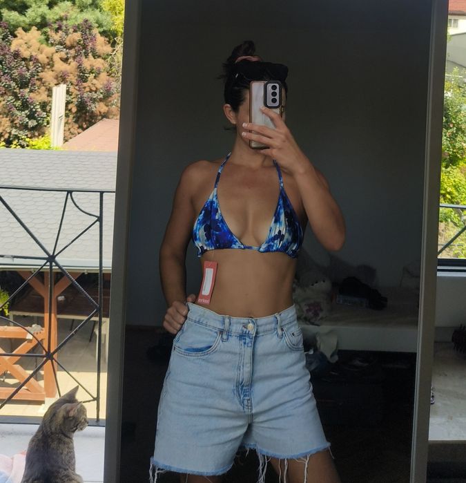 Bikini nowe swmiwear bra strój kąpielowy niebieski acid Boho 36