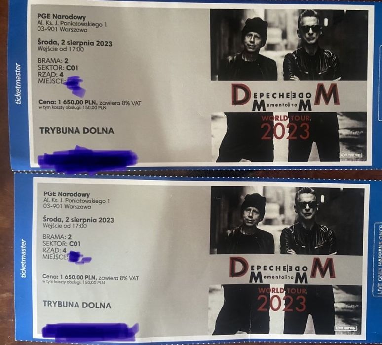 Bilet na Depeche Mode Warszawa bilety