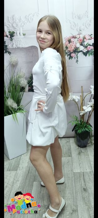 Elegancka bluzka biała kokardki Rozmiar od 98 do 116 wyprzedaż