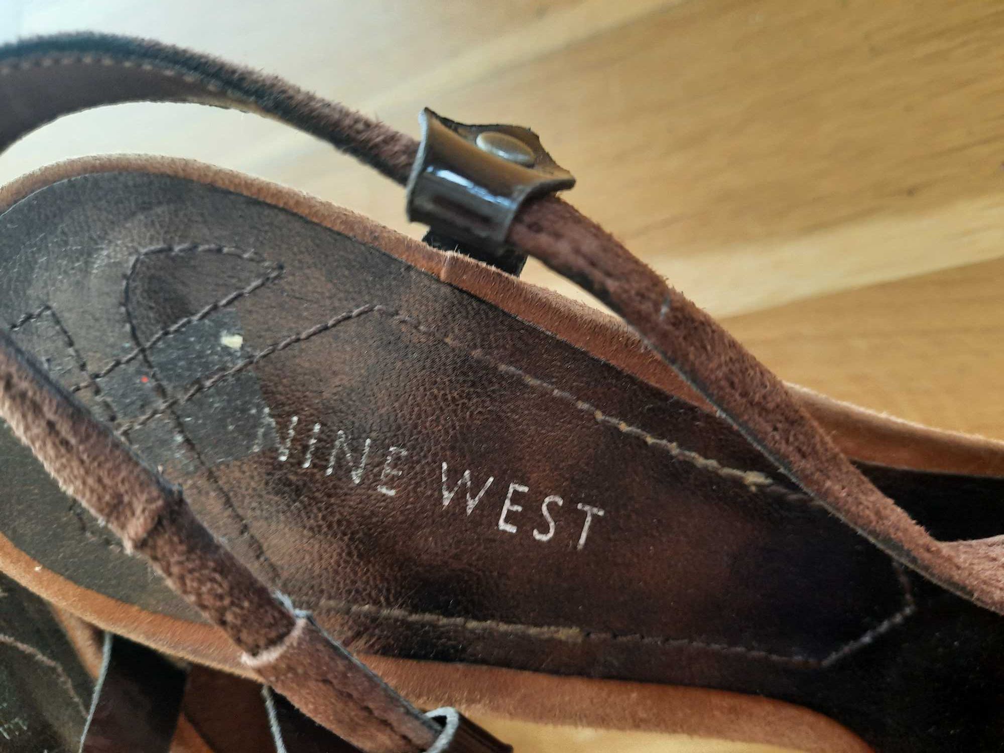 Nine West brązowe sandały na klinie r. 39