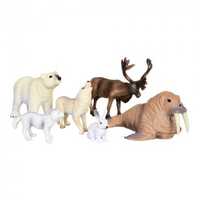 Набор олень, полярный медведь, волк, песец, заяц, морж животные арктик