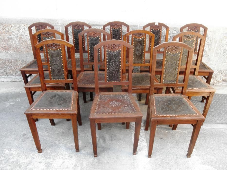Conjunto 12 Cadeiras Couro Pregaria