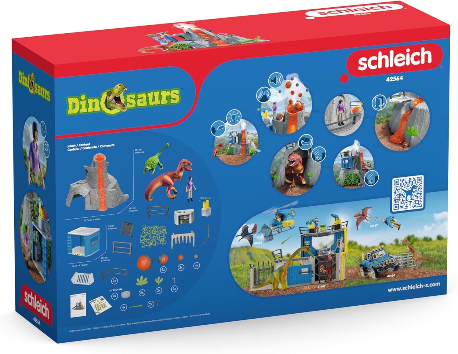 SLH42564 Schleich Dinosaurus-Dinozaur duża ekspedycja na wulkan,