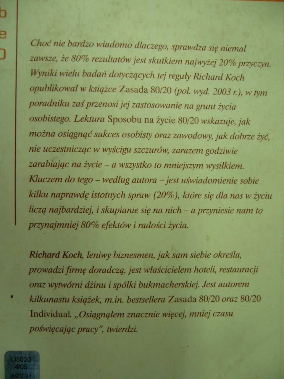 Sposób na życie 80/20 - Richard Koch