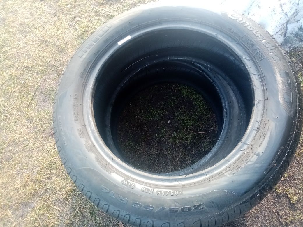 Opona pojedyńcza 205/55r16 91W Pirelli (7,5mm)PRAKTYCZNIE NOWA..1szt..