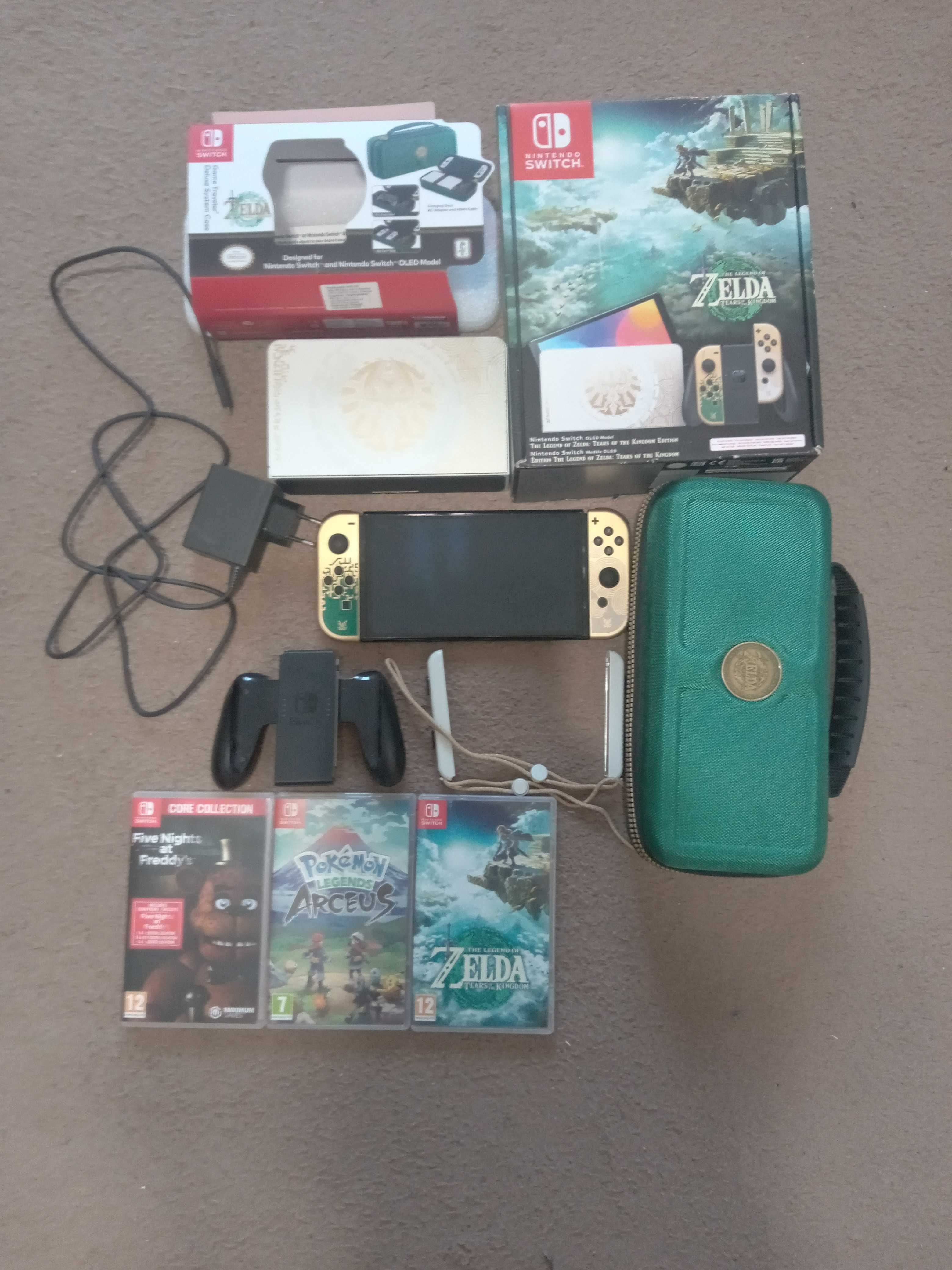 Konsola Nintendo Switch OLED Zelda TOTK Edition  jak nowa plus dodatki
