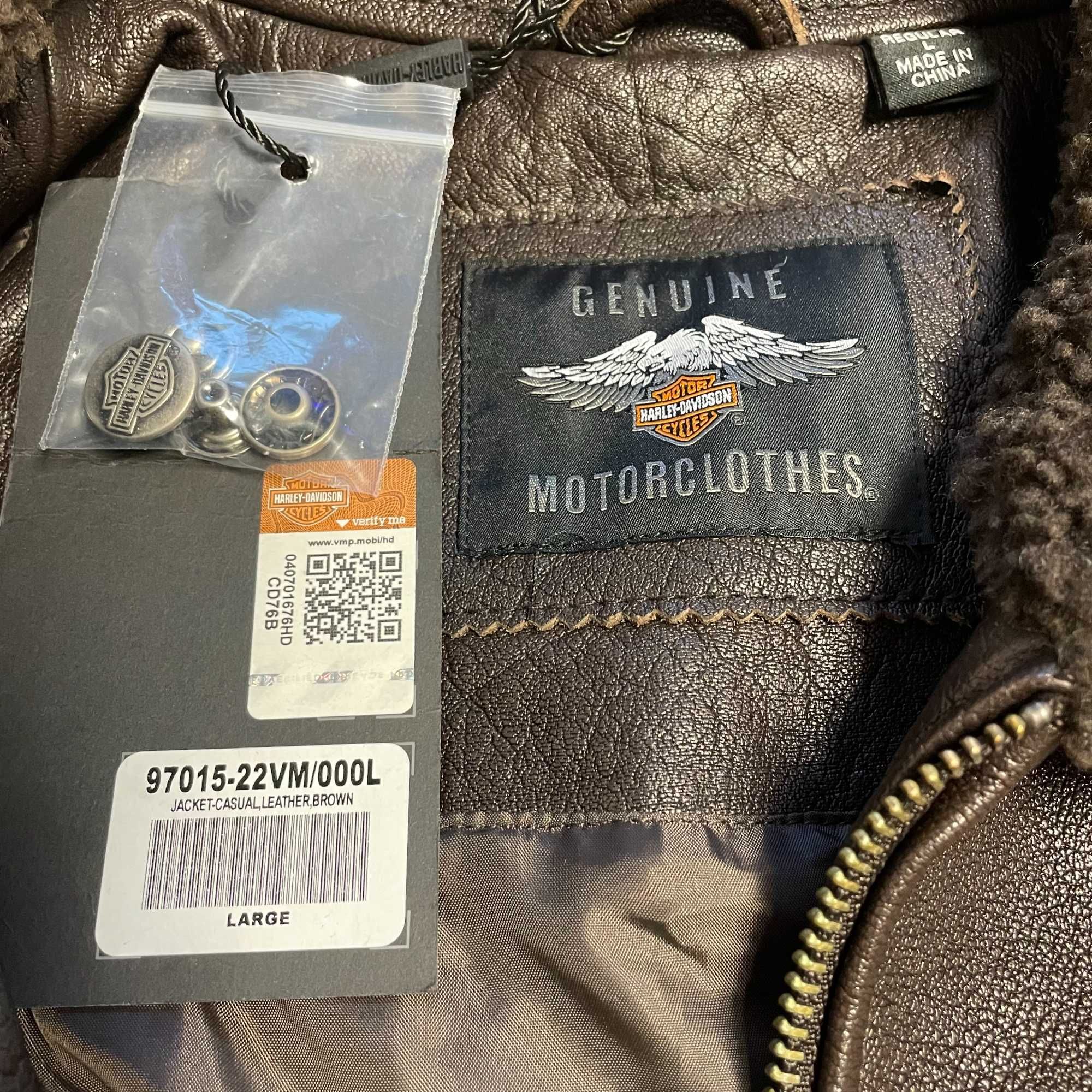 Oryginalna Harley-Davidson kurtka skórzana męska Nowa rozm. L