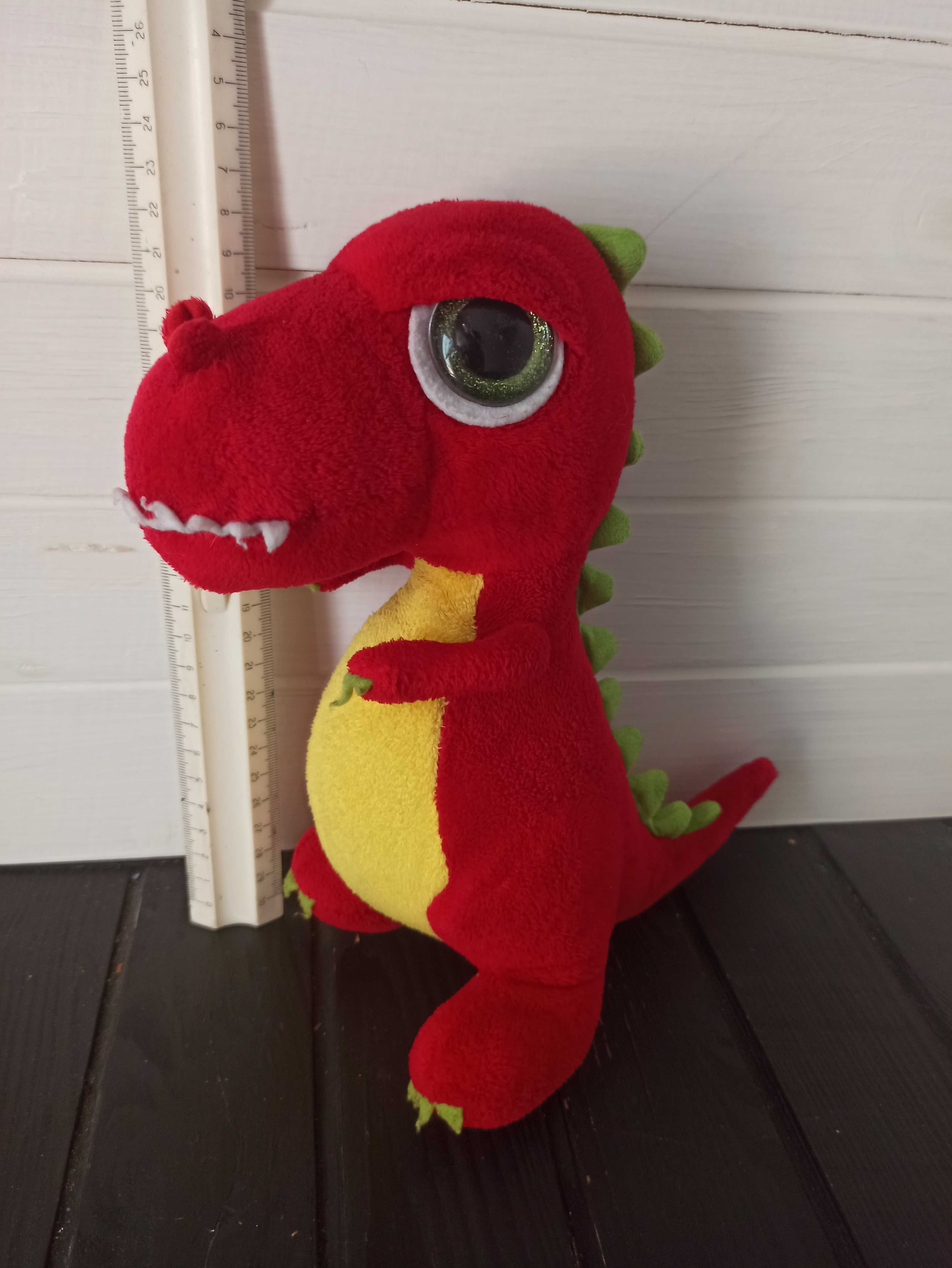 Великий м'який глазастик червоний динозавр з блискучими очима suki