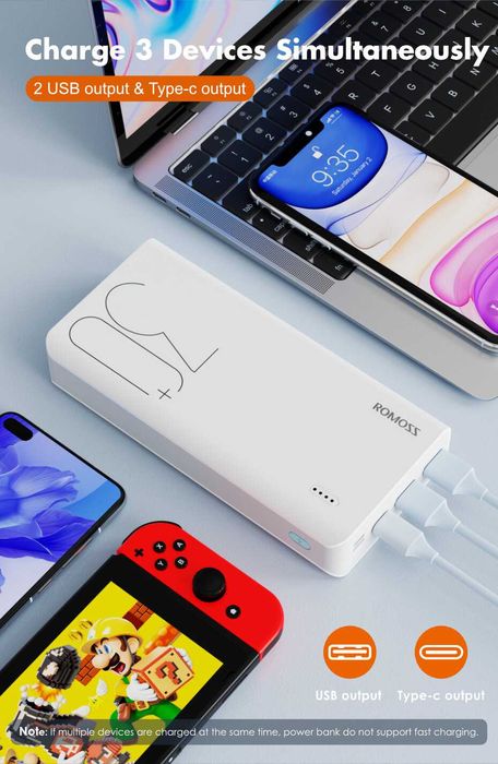 Power Bank Romoss 30000mah Sense8+ белый