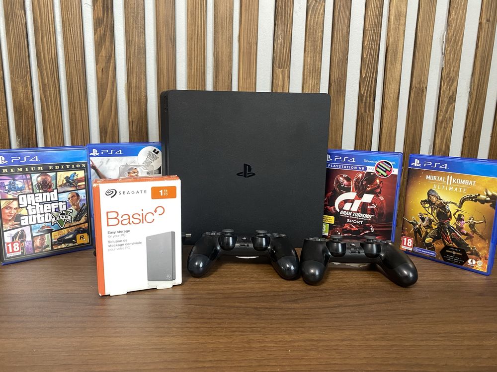 Ps4 Slim 500gb +ігри , джойстики , накопичувач