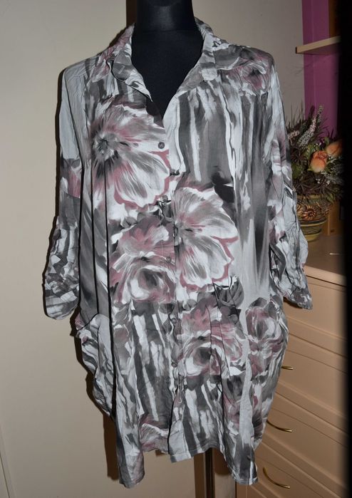 191^ new collection bluzka tunika koszulowa z wiskozy 54/56