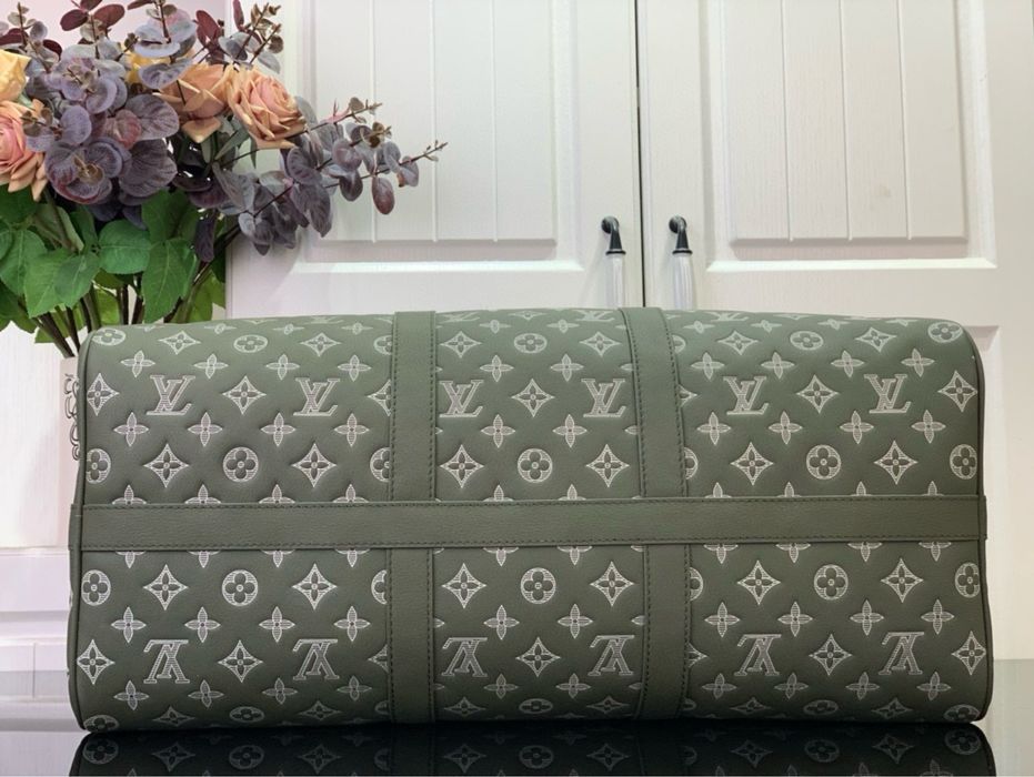 Louis Vuitton keepall зеленая сумка мужская спортивная дорожная