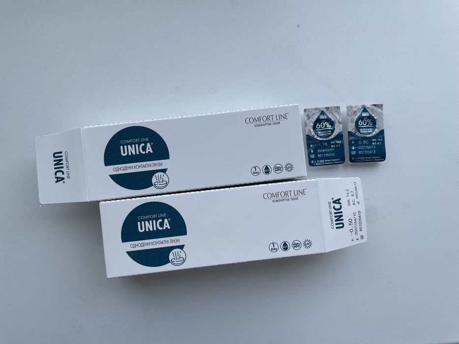 Одноденні лінзи unica comfort line -1,75 -0,5