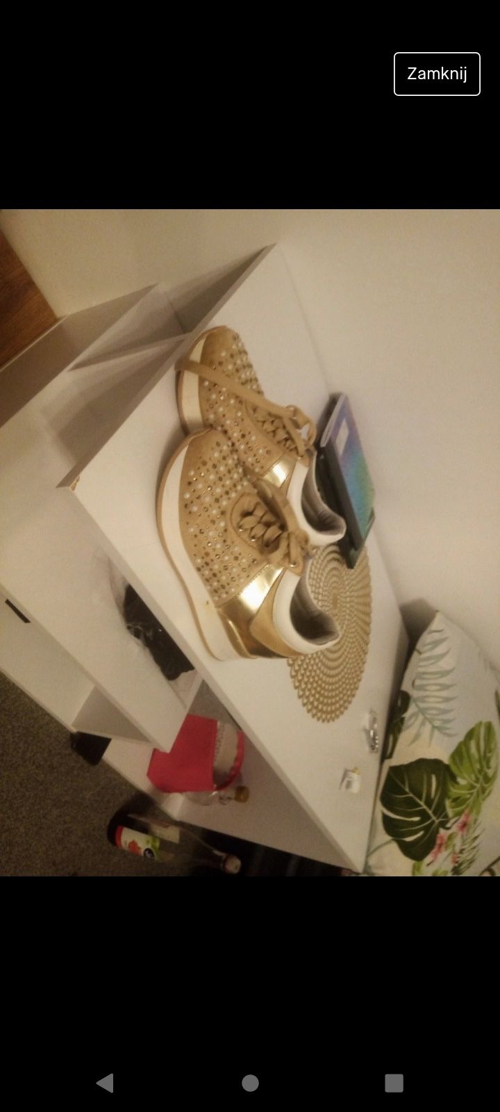 Sneakersy złote damskie