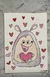 Kartka walentynkowa walentynki valentjnes card jeż boho miłość serce