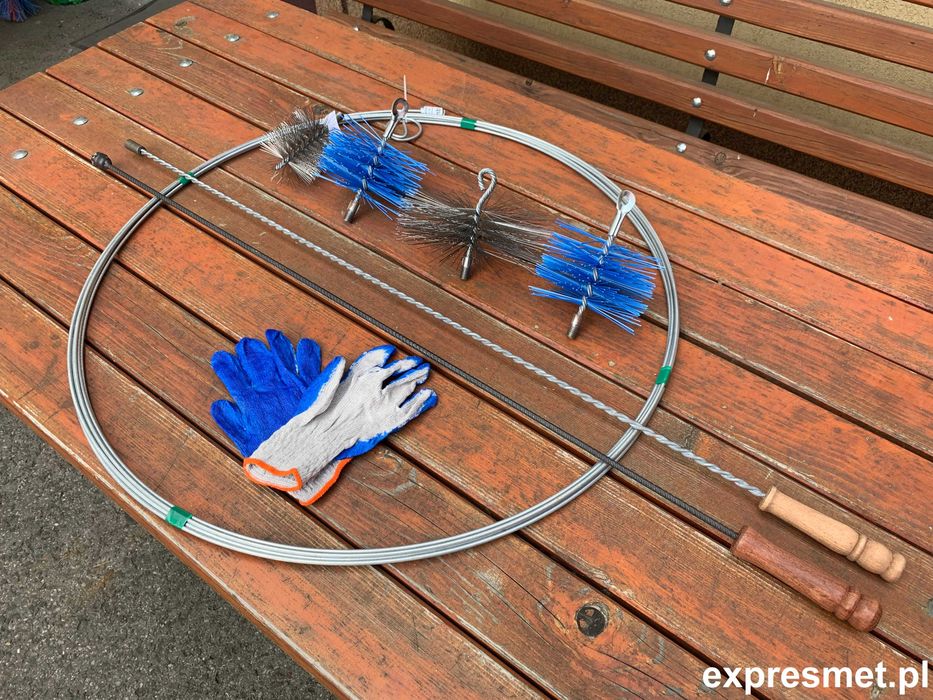 Zestaw do czyszczenia komina od dołu DRUT 6M LINA 15M WYCIOR Najtaniej