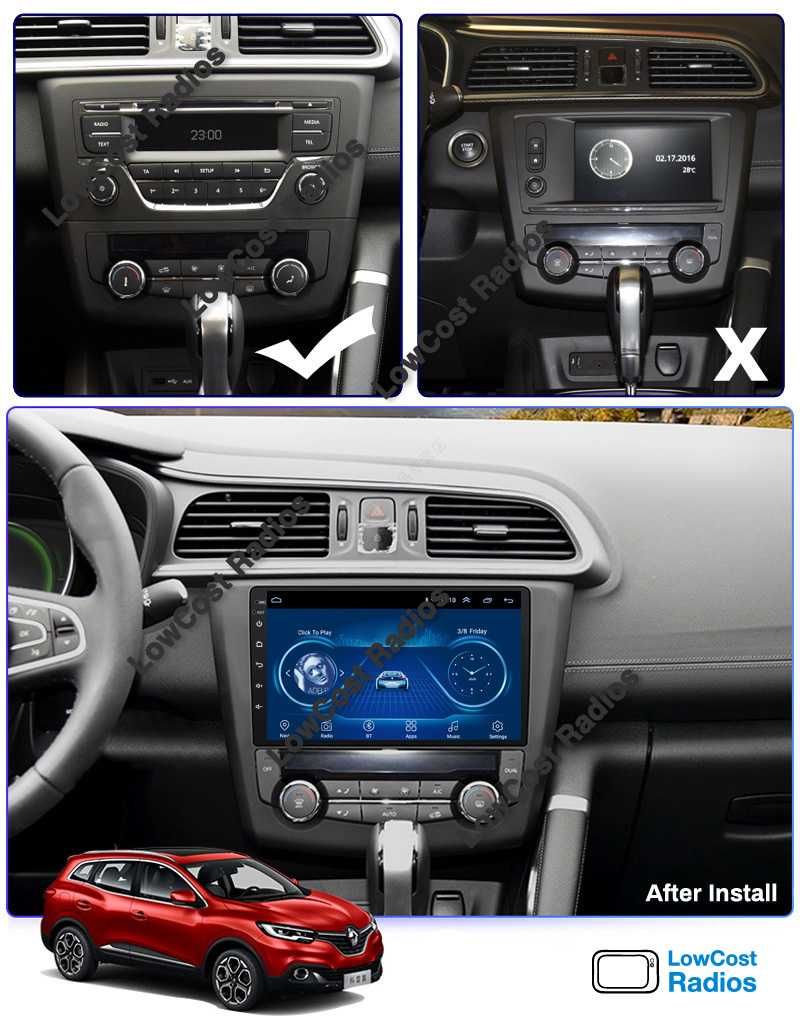 Auto Rádio GPS ANDROID 14 Renault KADJAR - Wifi BT Multimédia