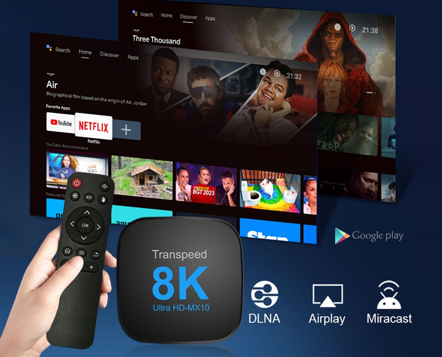 Смарт приставка 4/64gb Transpeed 8K ULTRA HD-MX10 SmartTV Box Android
