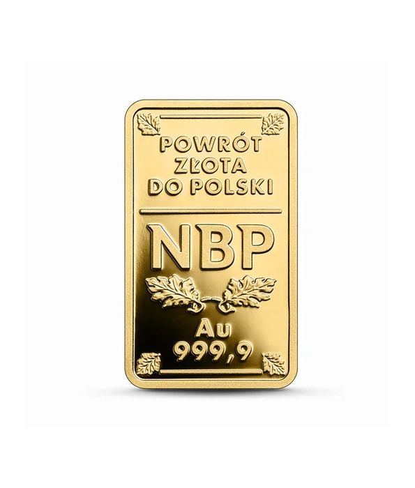 Złota moneta kolekcjonerska NBP 100 zł Powrót złota do Polski