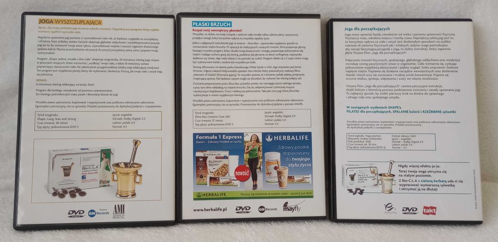 DVD Shape zestaw ćwiczeń joga pilates ćwiczenia płaski brzuch ramiona